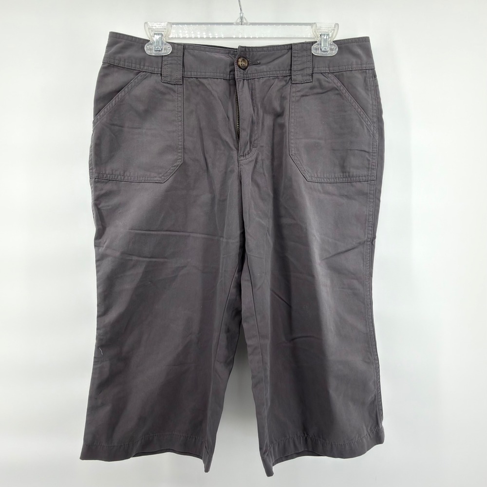 Cabelas‎ Womens Cargo Capri Pants Size 10 Gray Cotton Nylon Cropped Hiking